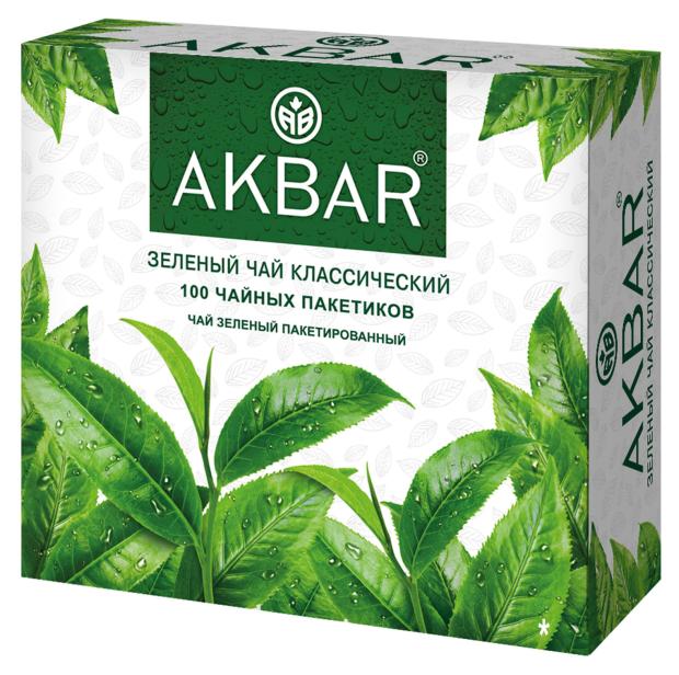 Чай зеленый AKBAR китайский в пакетиках, 100х2 г чай черный akbar 100 years limited edition в пакетиках 100 шт