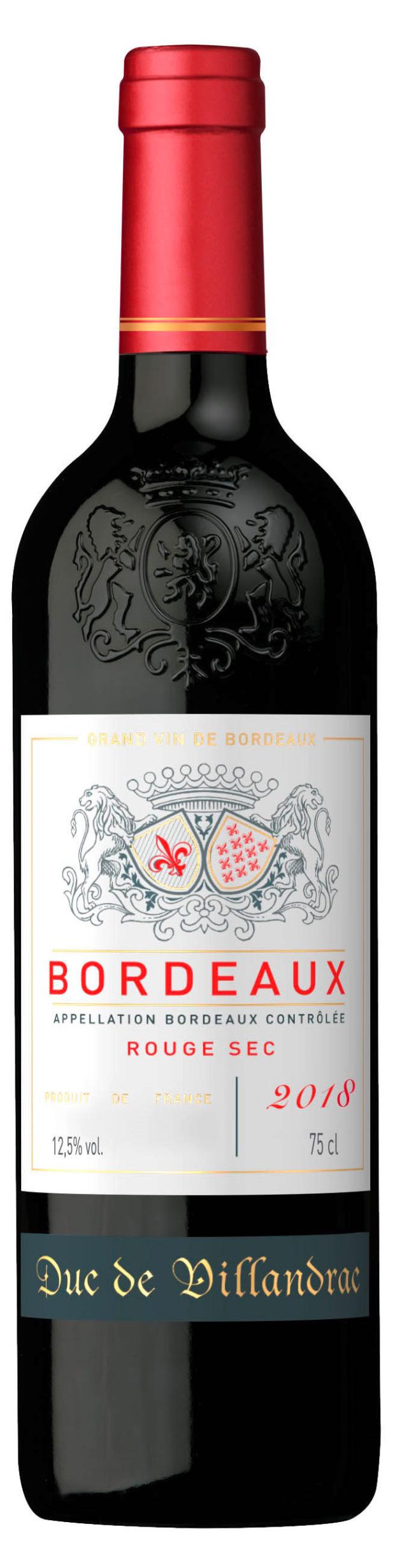 Вино Bordeaux Rouge Sec сортовое ординарное сухое красное Франция, 0,75 л