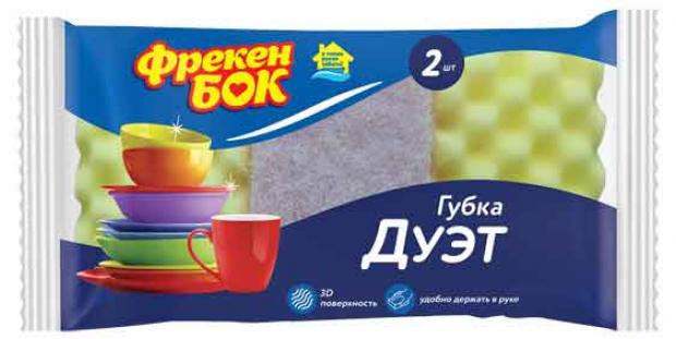 

Губка для мытья посуды Фрекен Бок» Дуэт профилированная, 2 шт