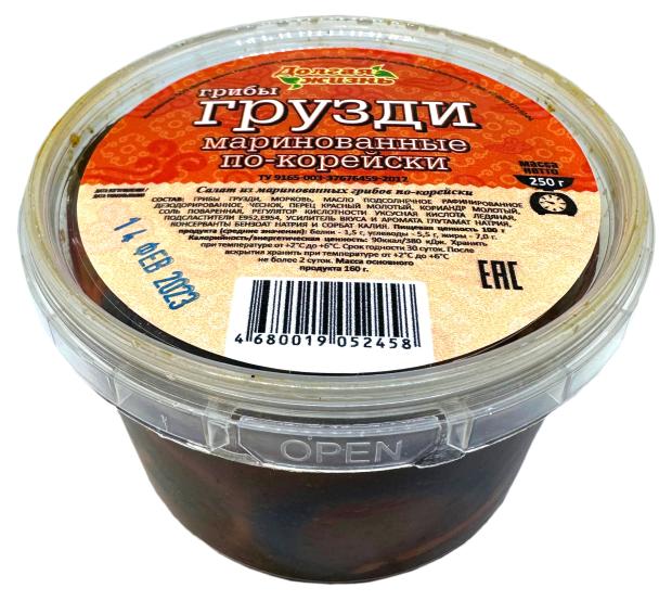 Грибы Долгая жизнь грузди по корейски, 250 г
