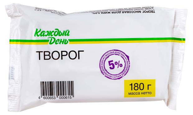 Творог Каждый день 5% БЗМЖ, 180 г