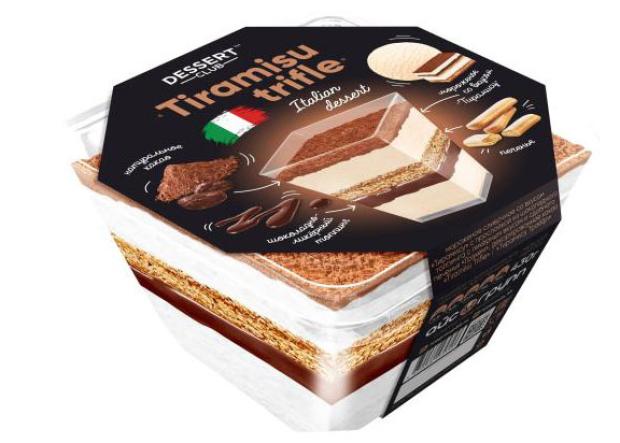 

Мороженое сливочное СибХолод DESSERT CLUB Tiramisu Trifle со вкусом тирамису с шоколадным топпингом БЗМЖ, 430 г