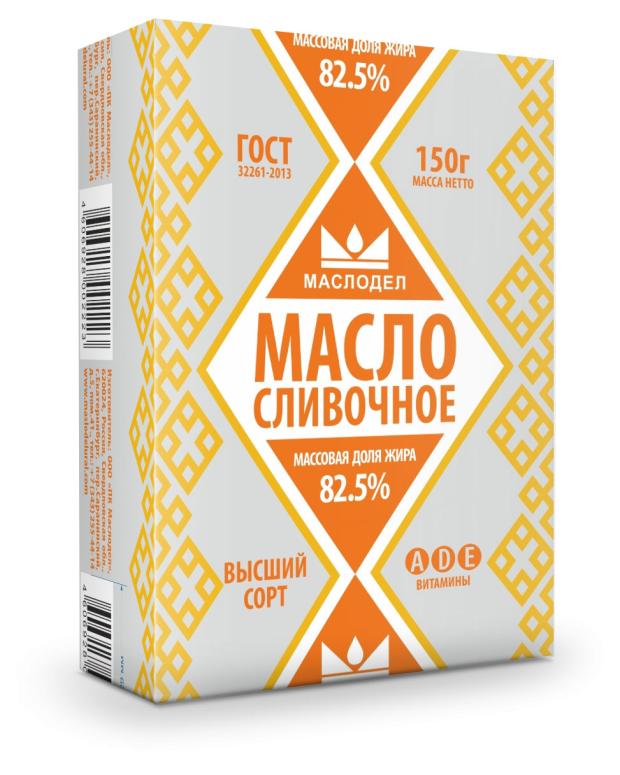 Масло сладко-сливочное Маслодел Традиционное, 150 г