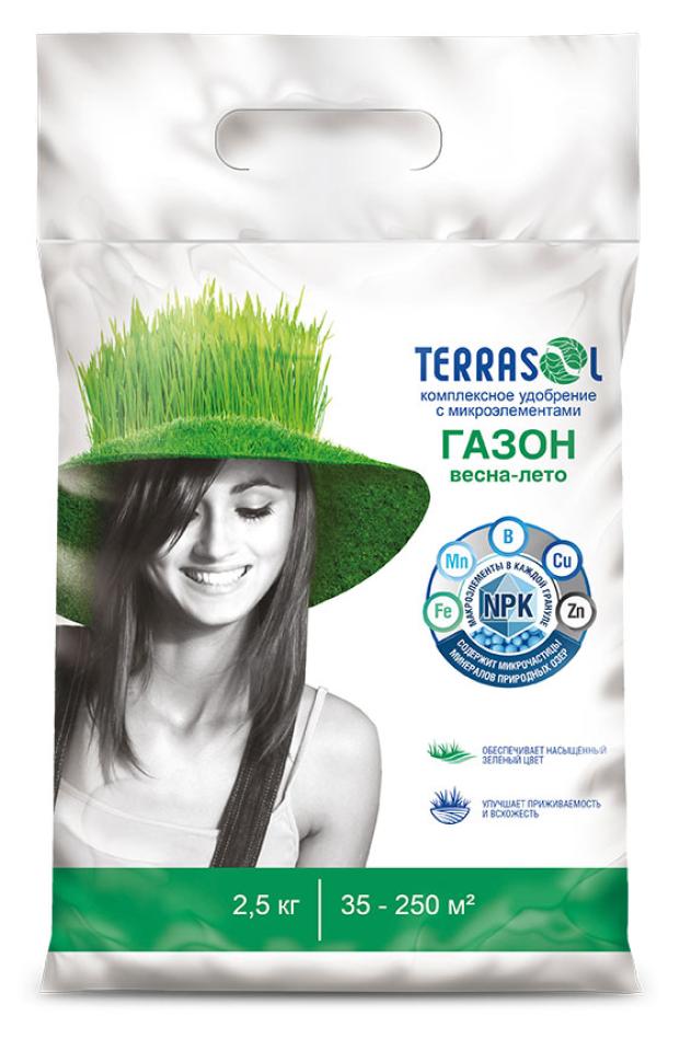 

Удобрение сухое Terrasol минеральное для Газона весна-лето с микроэлементами, 2,5 кг