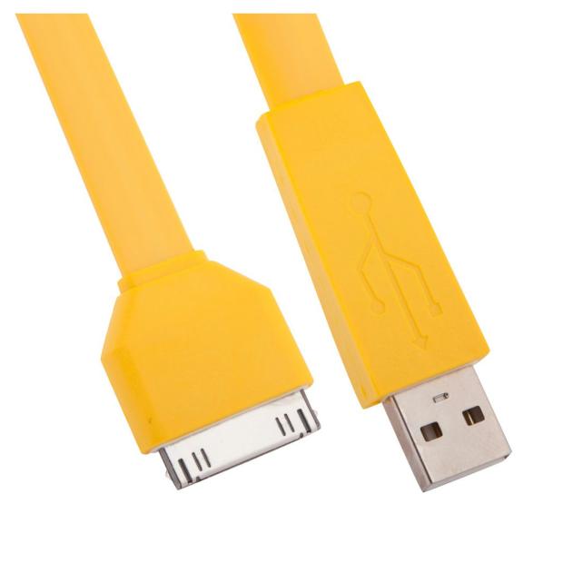 Кабель-USB Liberty Project для Apple 30 pin плоский желтый, 1 м