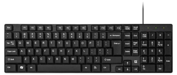 

Клавиатура проводная Defender Accent SB-720 компактная черная
