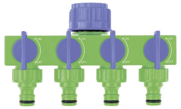 Разветвитель четырёхканальный Palisad регулируемый 1/2"-3/4"