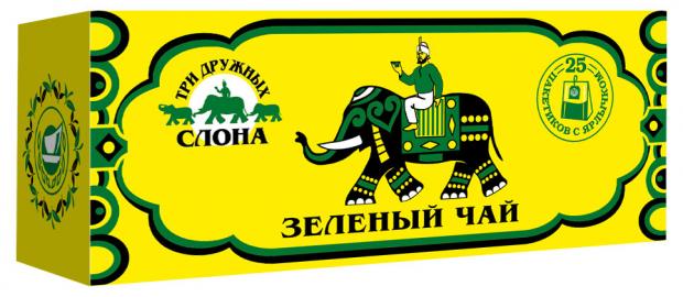 

Чай зеленый «Три Дружных Слона», 25x2 г
