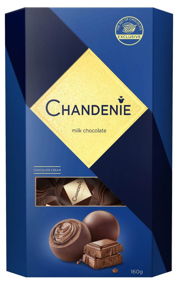 Конфеты из молочного шоколада Chandenie c шоколадной начинкой, 160 г конфеты lindt lindor из молочного шоколада с фундуком кг