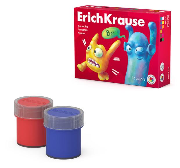 

Гуашь ErichKrause Jolly Friends, 12 цветов