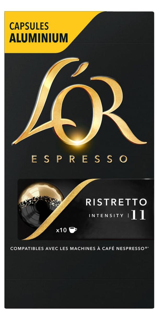 Кофе в капсулах Lor Espresso Ristretto, 10 капсул кофе в капсулах l or espresso ristretto 10х52 г