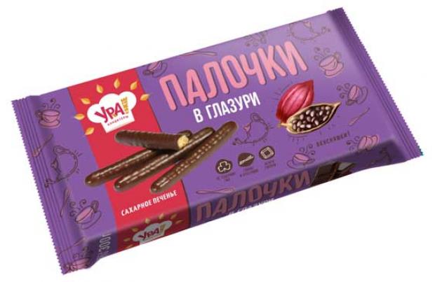 Печенье УРА Кондитерыпалочки в глазури сахарное, 300 г