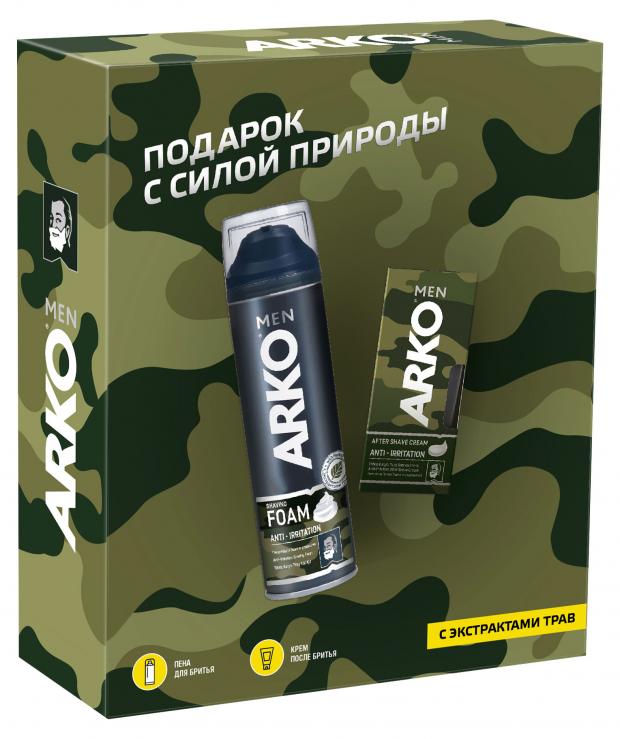 Подарочный набор для мужчин Arko Men: Пена для бритья + Крем после бритья