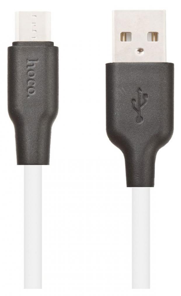 USB кабель Hoco X21 MicroUSB белый, 1 м