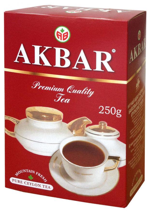 Чай черный AKBAR цейлонский крупнолистовой, 250 г чай черный akbar limited edition цейлонский в пакетиках 100х2 г