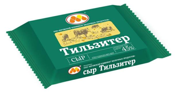 Сыр полутвердый Юговской МК Тильзитер 45% БЗМЖ, 200 г