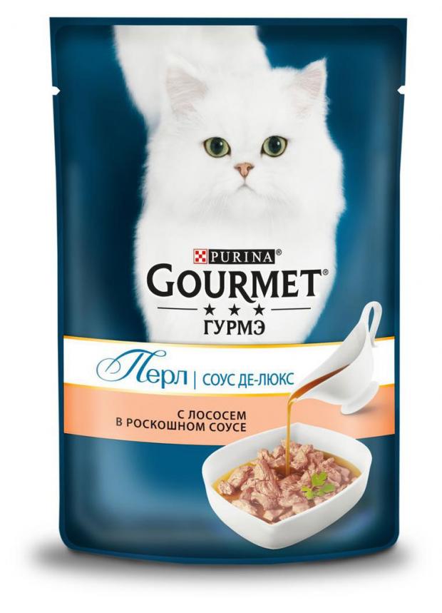 

Корм для кошек Gourmet Perle Соус Де-люкс с лососем в роскошном соусе, 85 г