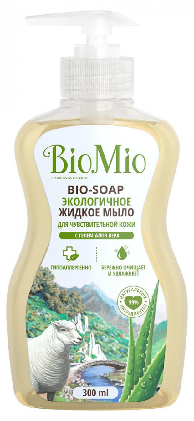 

Мыло жидкое для рук BioMio экологичное увлажняющее с гелем алоэ вера, 300 мл