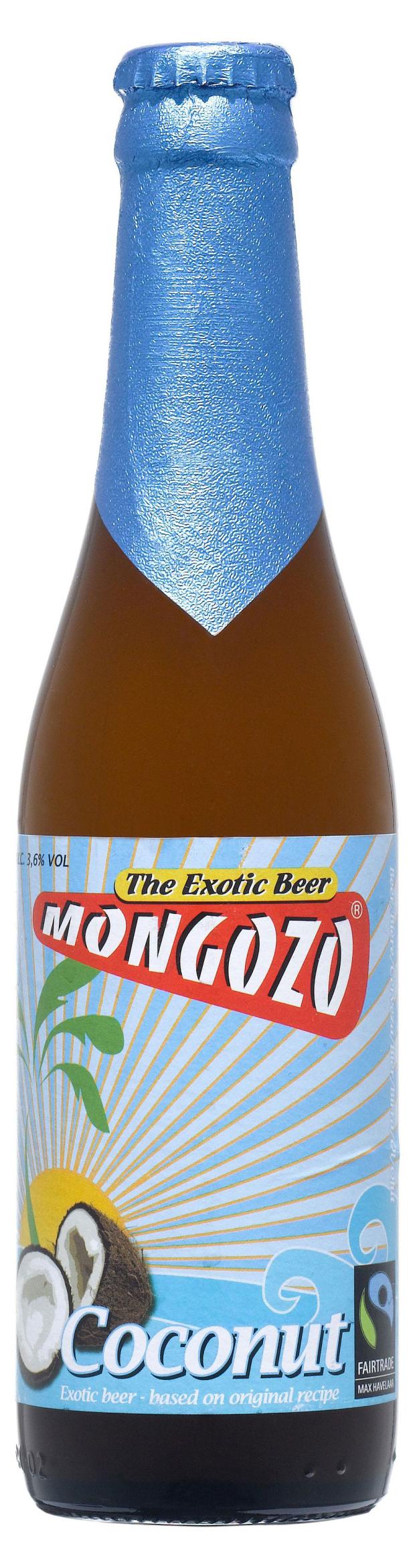 Пиво Mongozo Coconut с добавлением кокосового сока светлое нефильтрованное 3,6%, 330 мл