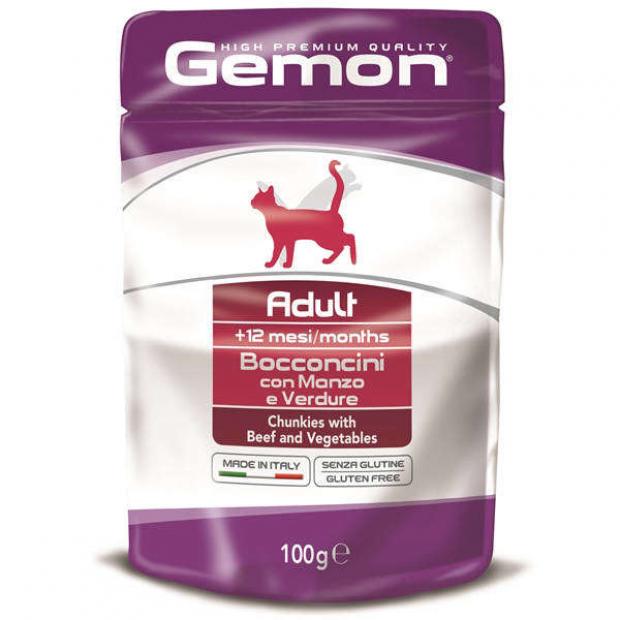 

Корм для кошек Gemon Cat Pouch Adult говядина и овощи, 100 г
