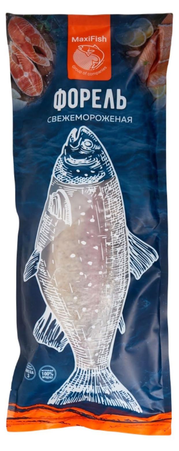 

Форель неразделанная MaxiFish замороженная (0,8-1,2 кг), 1 упаковка ~ 1 кг