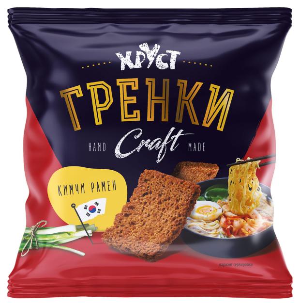 Гренки Хруст ржано-пшеничные со вкусом кимчи рамен Craft, 75 г