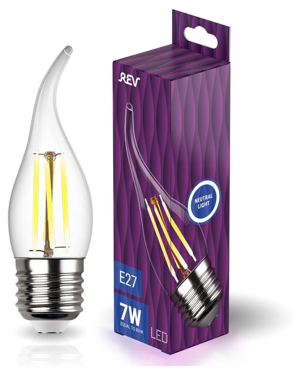 

Лампа светодиодная REV DECO Filament свеча на ветру Premium FC37 7Вт E27 4000K