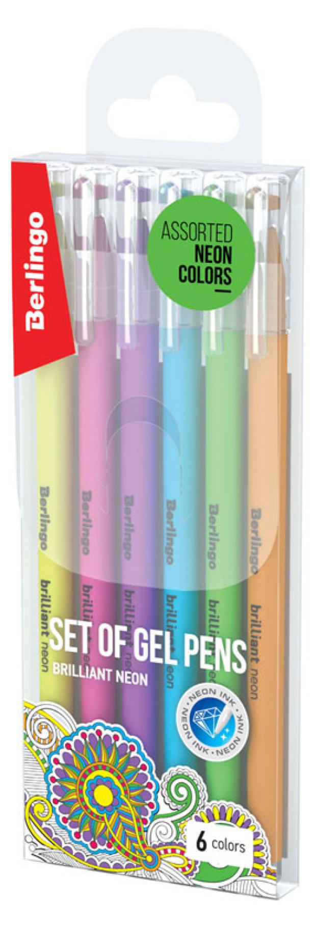 

Набор гелевых ручек Berlingo Brilliant Neon 0,8мм, 6 цветов