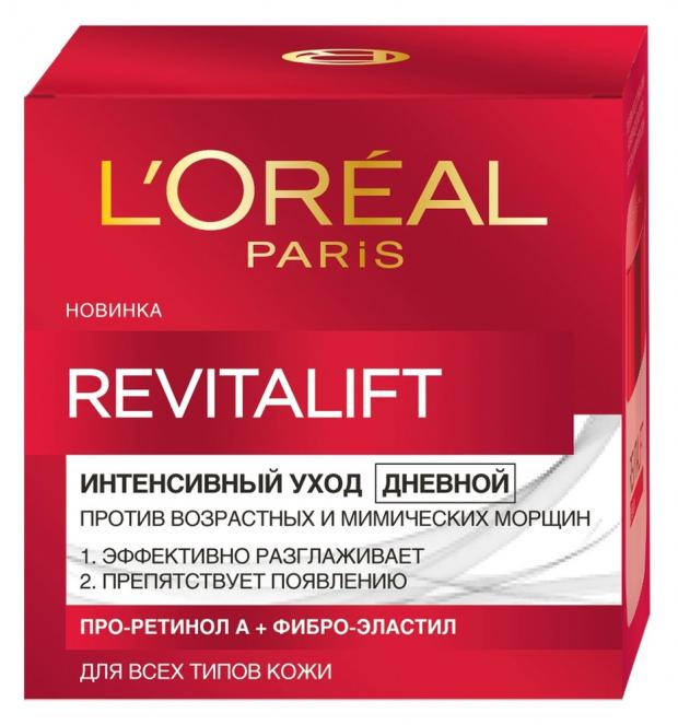 Крем для лица дневной L'Oreal Paris Ревиталифт, 50 мл ночной интенсивный лифтинг крем для кожи лица revitalift 50мл