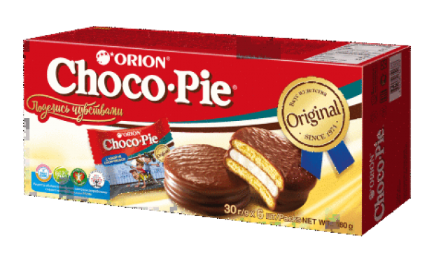 Пирожное Orion Choco-Pie Original в шоколадной глазури, 180 г