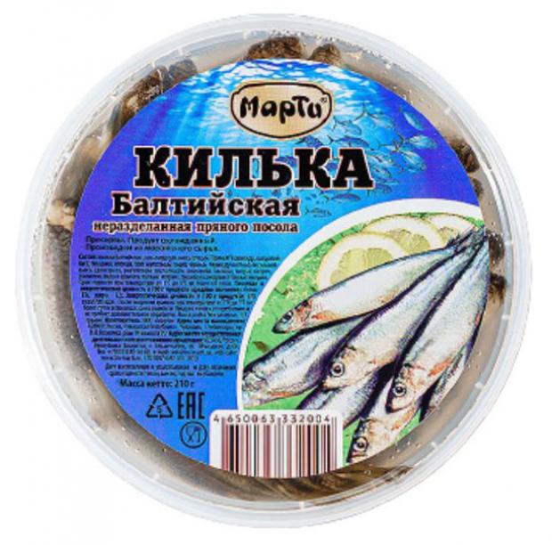

Килька пряного посола Марти Балтийская неразделанная, 210 г