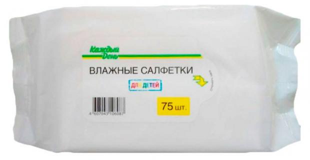 

Влажные салфетки детские «Каждый день», 75 шт