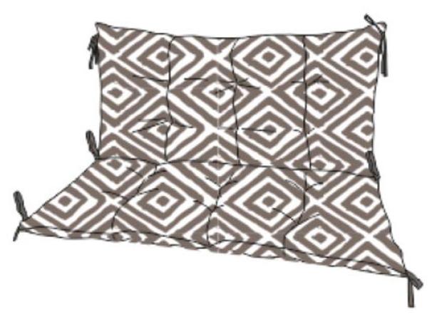 Подушка для качели NAT 2-местная оксфорд Коричневые ромбы, 120x60x50x15 см