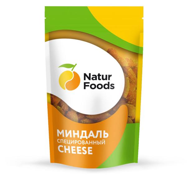 

Ядра миндаля жареные NaturFoods Cheese соленые со специями, 130 г