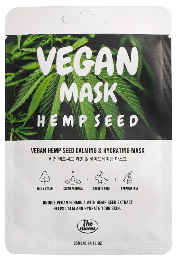 

Маска для лица The nicess Vegan с маслом конопли тканевая, 25 мл