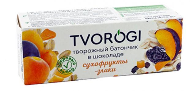 

Сырок творожный Tvorogi сухофрукты-злаки глазированный 15%, 45 г