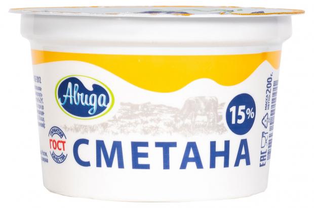 Сметана Авида 15% БЗМЖ, 200 г