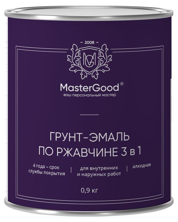 Грунт-эмаль 3в1 MasterGood по ржавчине белая, 900 г