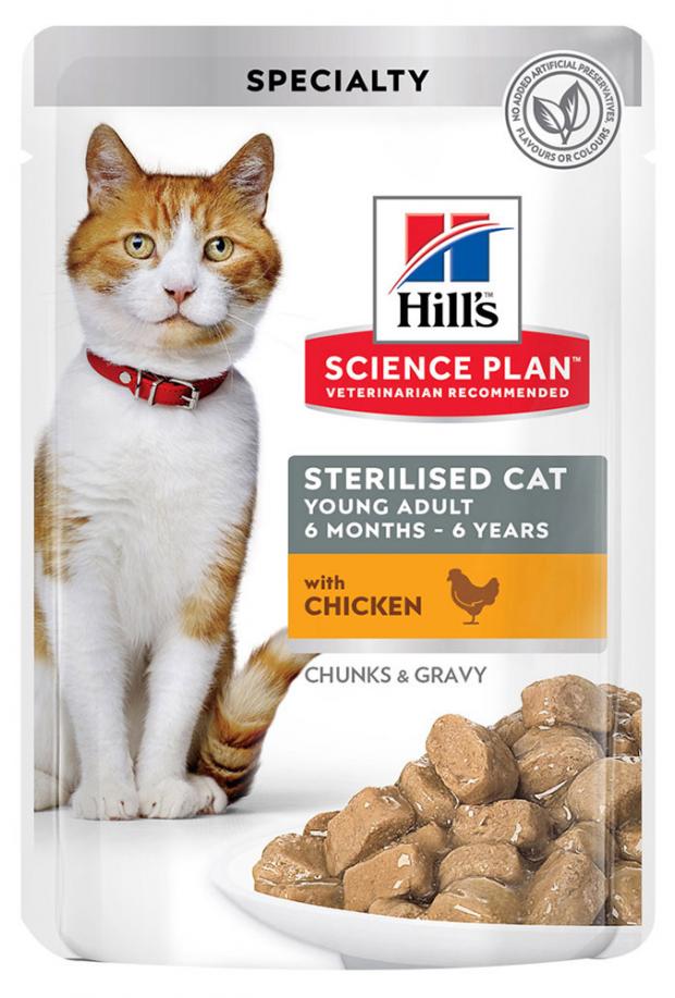 

Корм влажный для кошек Hill's Science Plan с курицей в соусе, 85 г