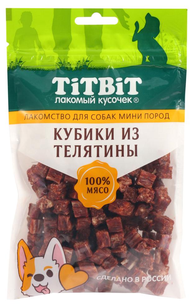 

Лакомство для собак TITBIT кубики из телятины, 100 г