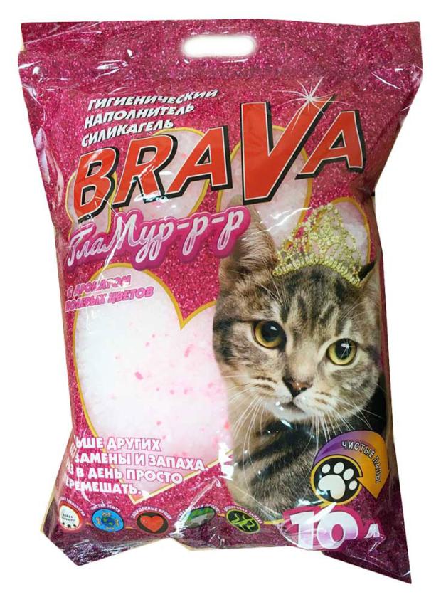 

Наполнитель для кошачьего туалета Brava Гламур силикагелевый полевые цветы, 10 л