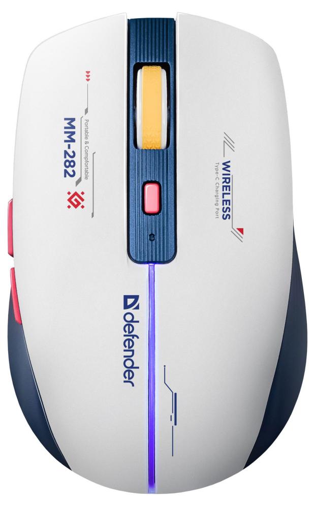 

Мышь беспроводная игровая Defender Dila MM-282 LED 1800 dpi бело-синяя