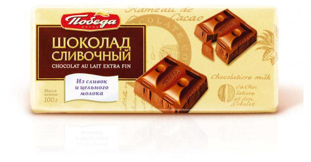 

Шоколад Победа вкуса молочный из сливок, 100 г