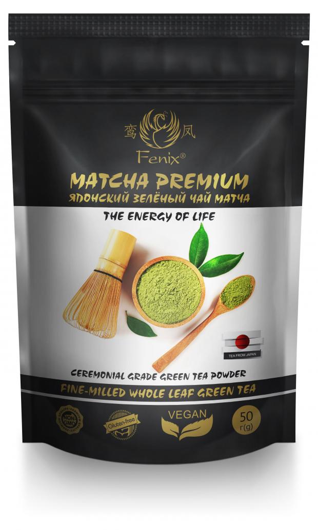 Чай зеленый FENIX Matcha Premium Матча, 50 г чай голубая матча 50 г