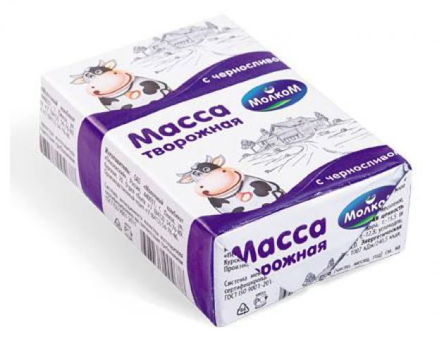 Творожная масса Молком Особая Пензенский с черносливом 16,5% БЗМЖ, 250 г