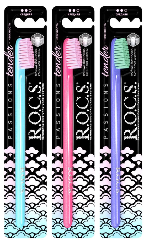 Зубная щетка R.O.C.S. Passions средней жесткости, 1 шт