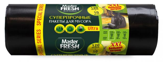 Пакеты для мусора Master Fresh Special Series Ultra 120 л, 10 шт пакеты для мусора bio master fresh special series ultra 35 л 15 шт