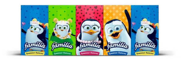 

Платочки бумажные Familia гигиенические 3 слоя, 10 шт