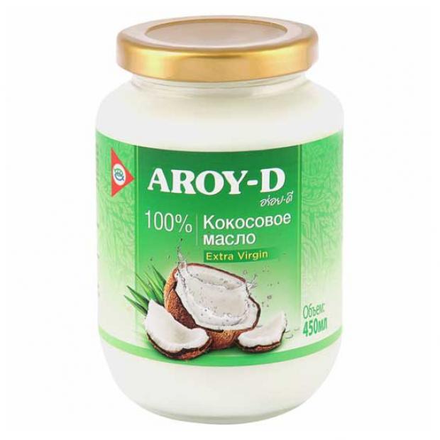 Масло кокосовое Aroy-D Extra Virgin, 450 мл масло кокосовое home aesthetics 100% nature virgin with parfume 200 мл