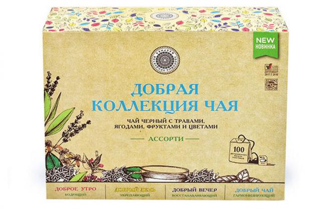 Чайное ассорти Фабрика здоровых продуктов Добрая коллекция, 100x1,5 г